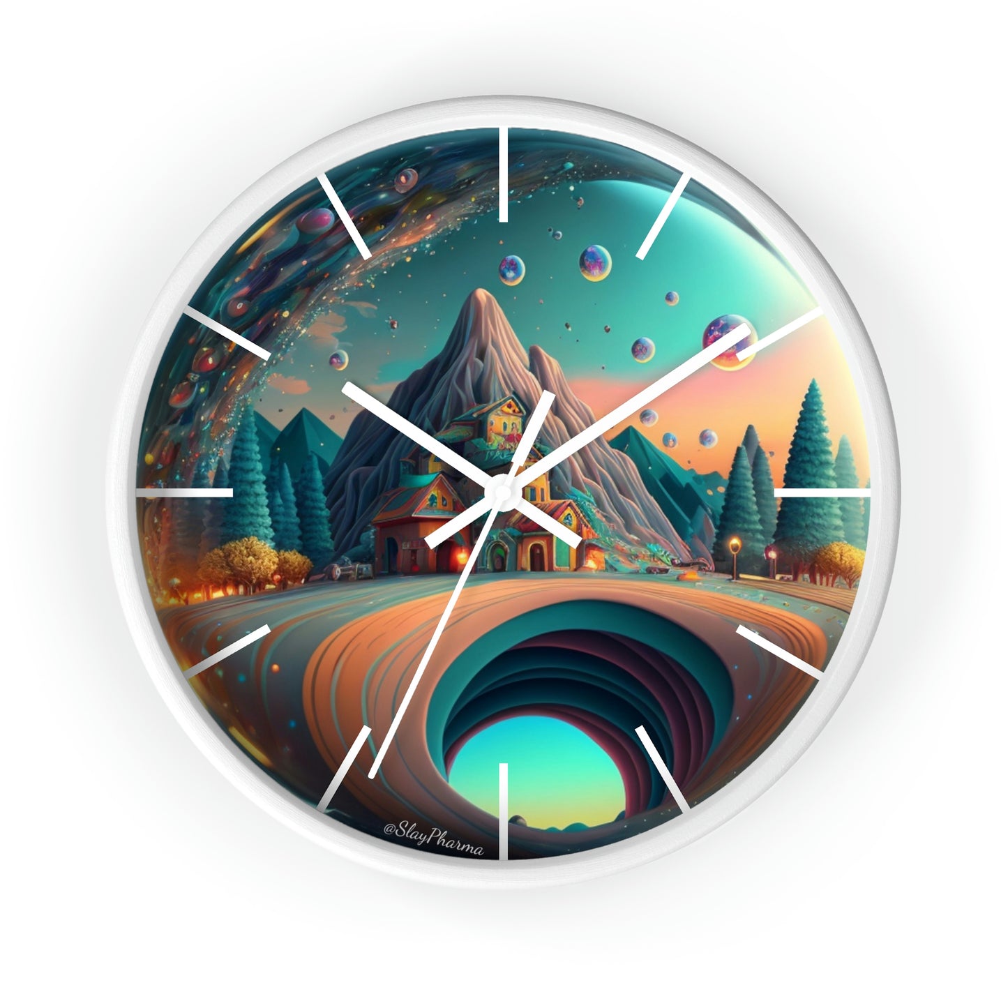 Other Worlds Wall Clock #3 w/ lines