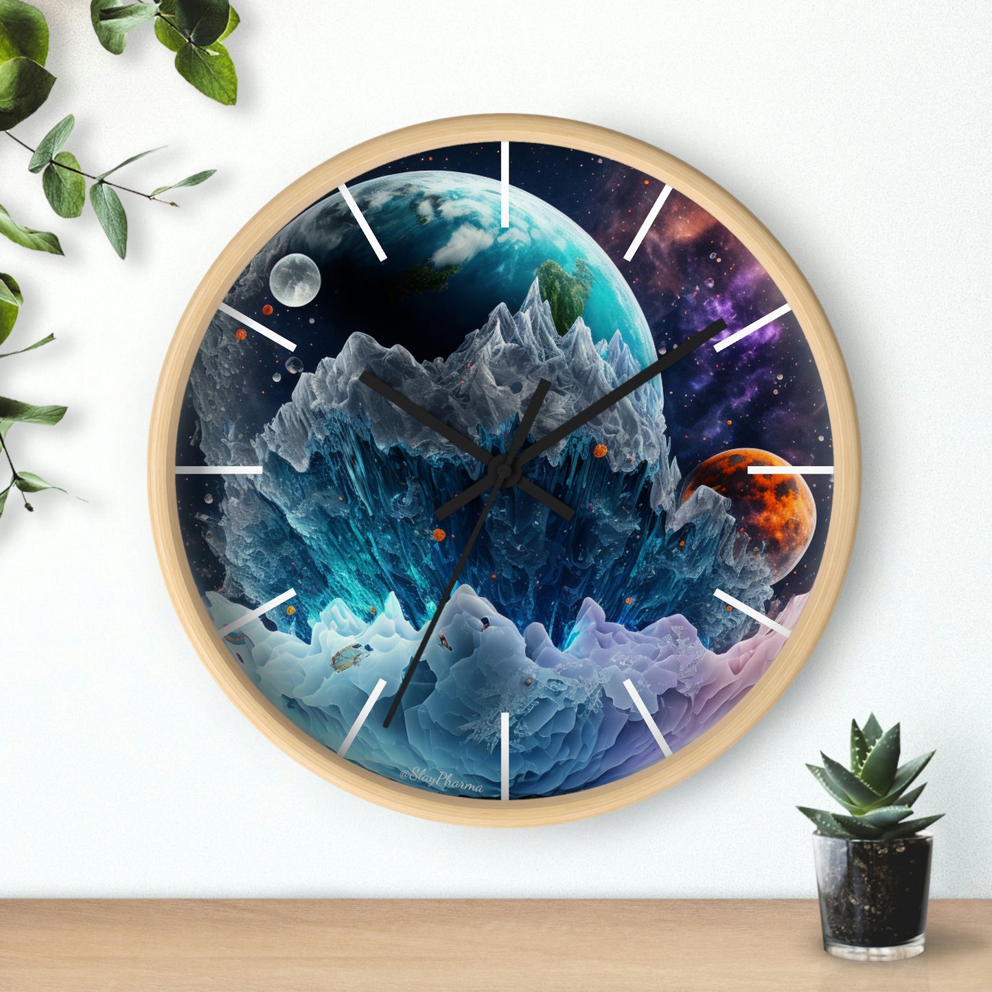 Other Worlds Wall Clock #1 w/ lines