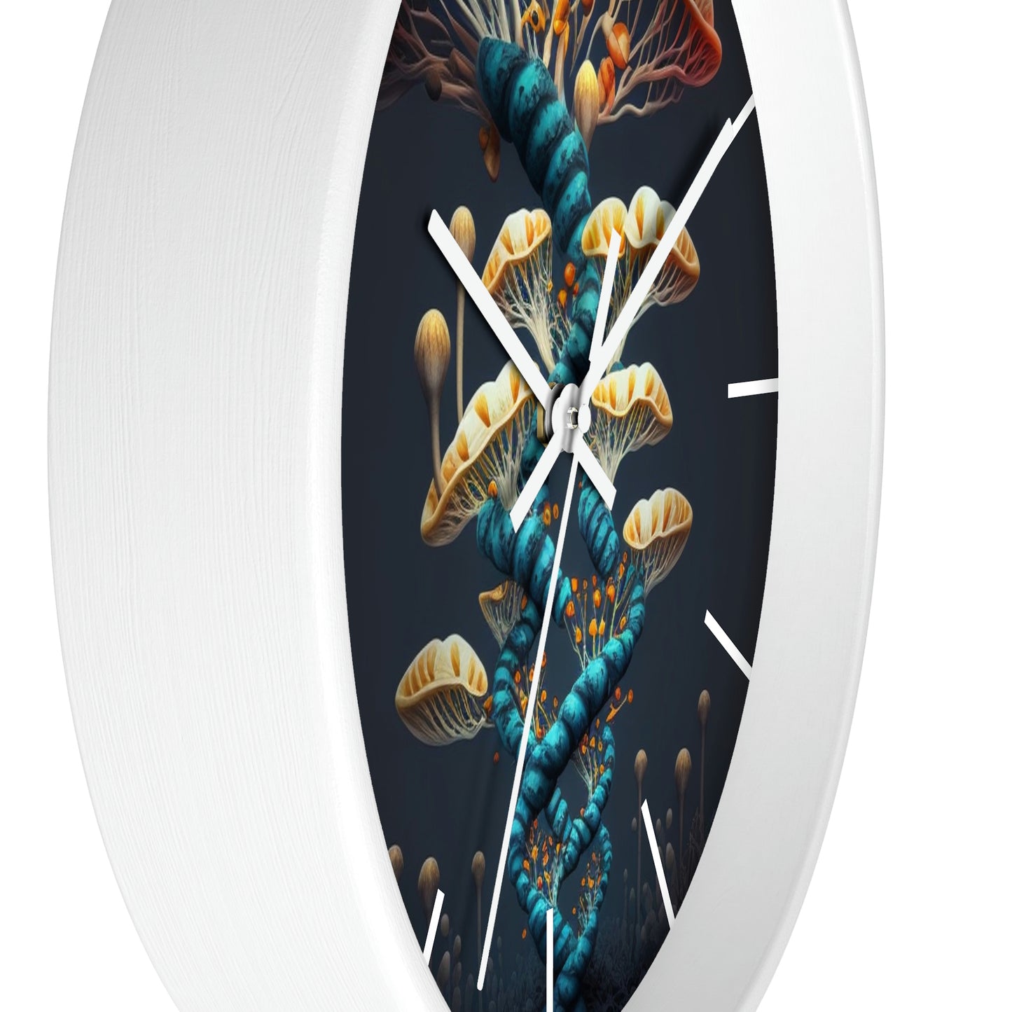 Infinite Mushroom DNA Wall Clock w/ lines