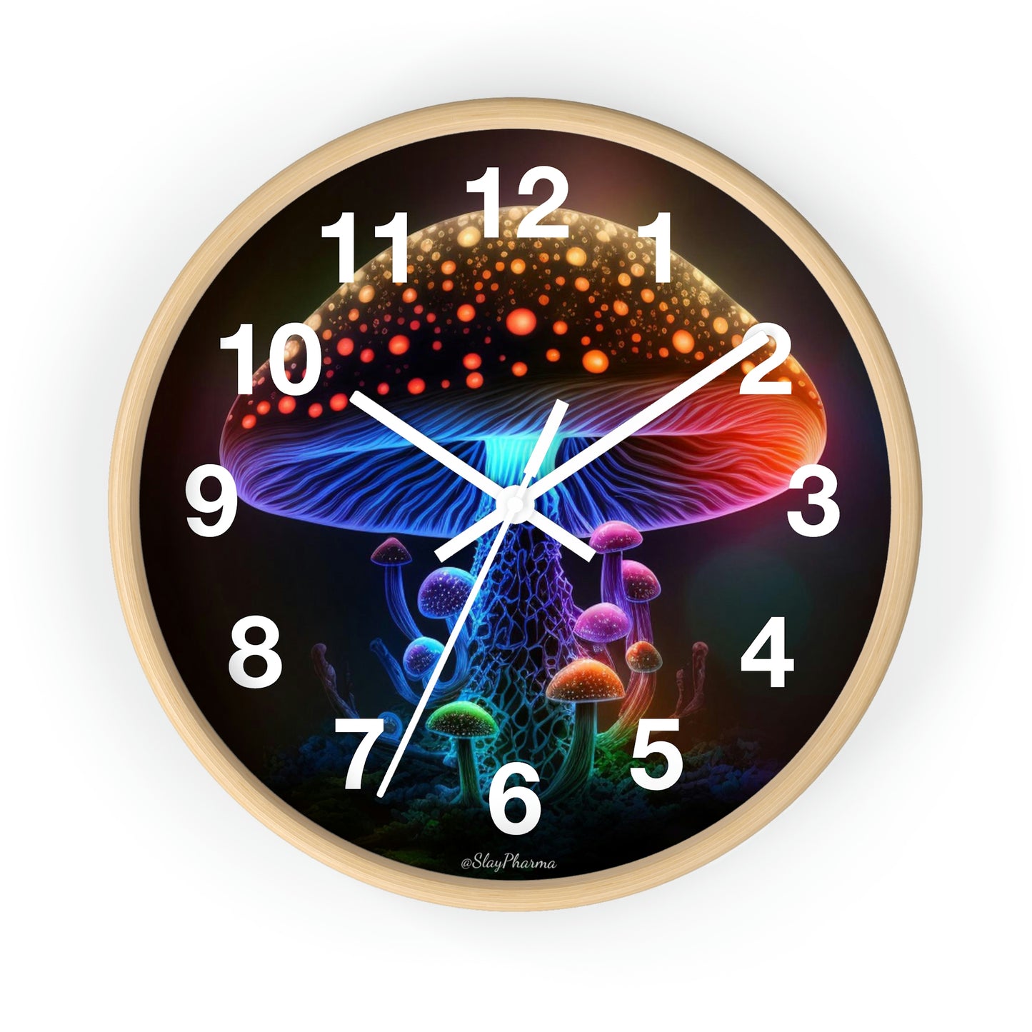 Glowing Mushroom Wall Clock w/ numbers