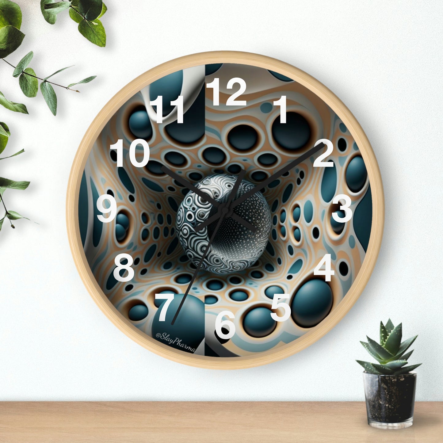 Geometric illusion Wall Clock #11 w/ numbers