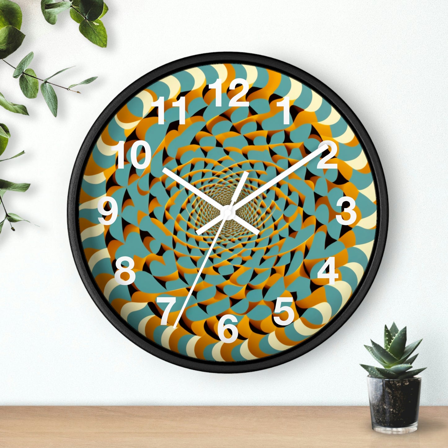 Optical Illusion Wall Clock w/ numbers