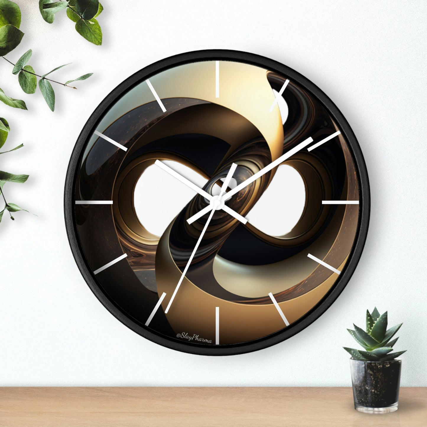 Geometric Wall Clock #11 w/ lines