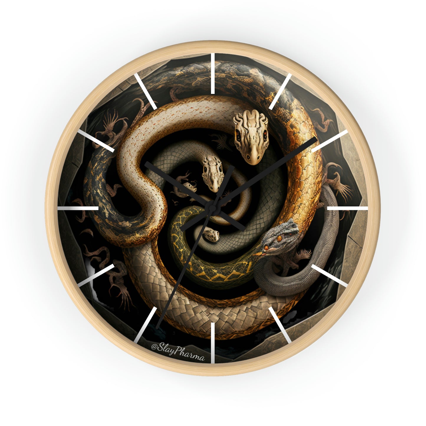 Snakes on a Wall Clock w/ lines