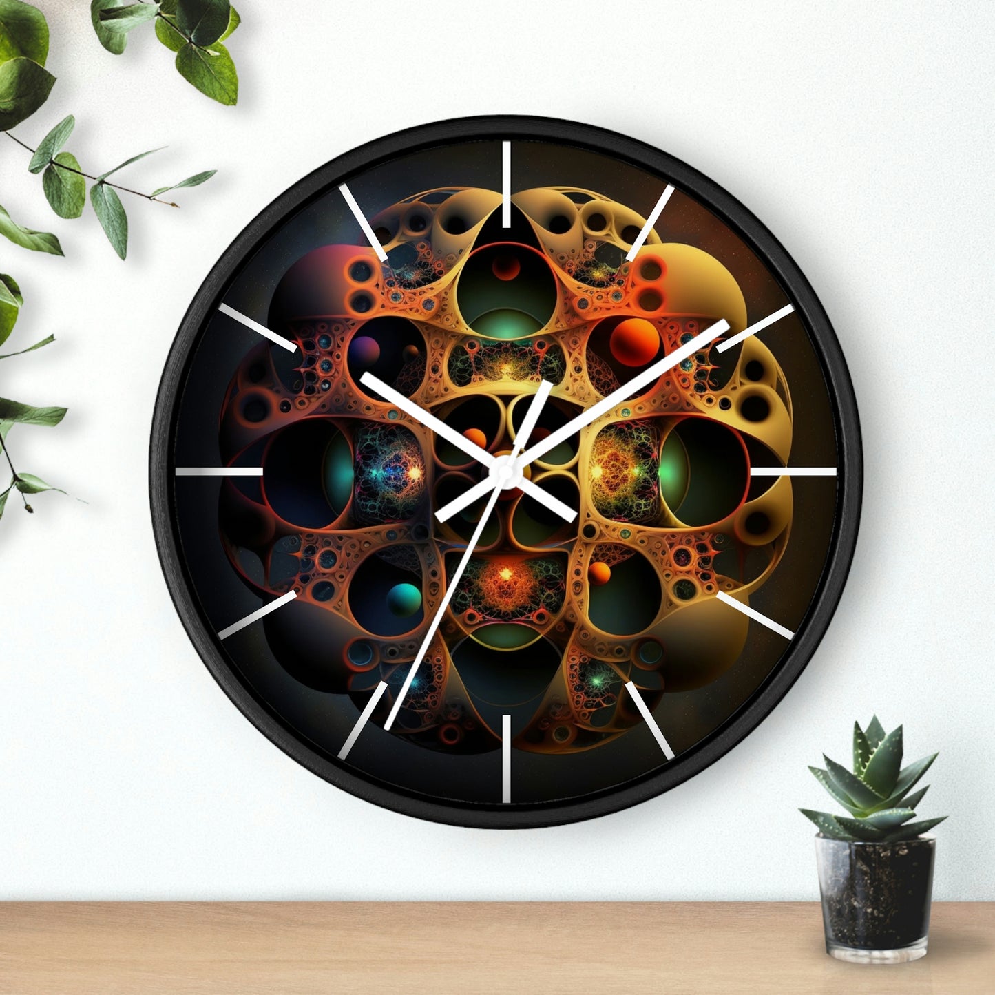 Geometric Wall Clock #4 w/ lines