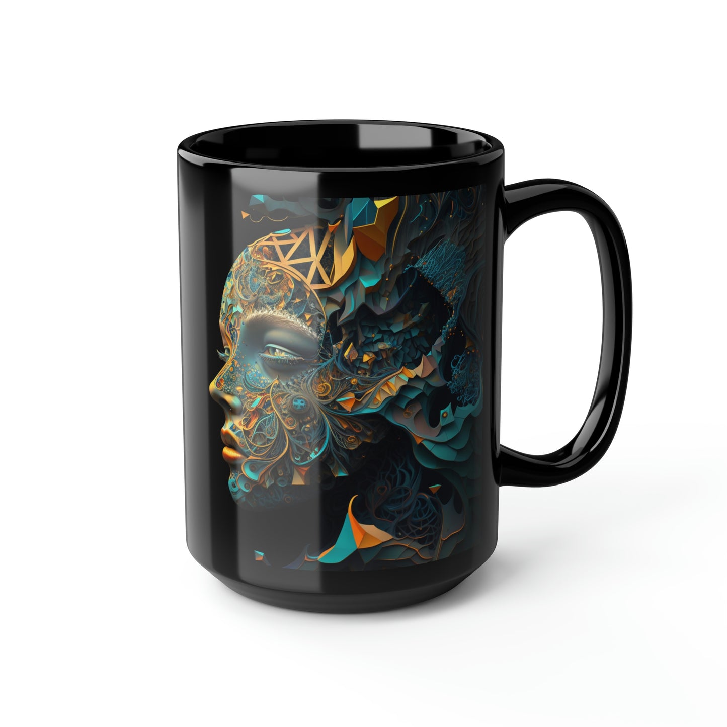 "Question The Nature of Your Reality" Black Mug, 15oz