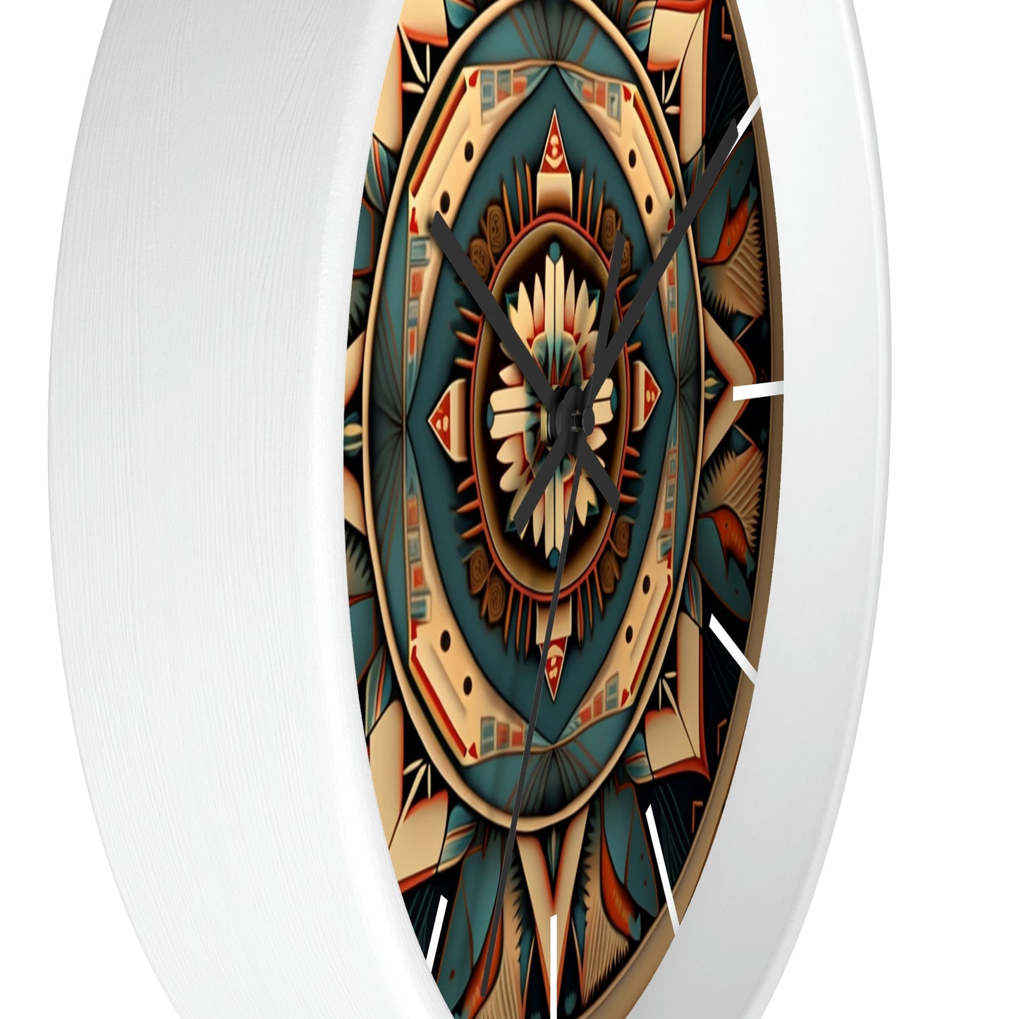 Native American pattern Wall Clock #1w/ lines