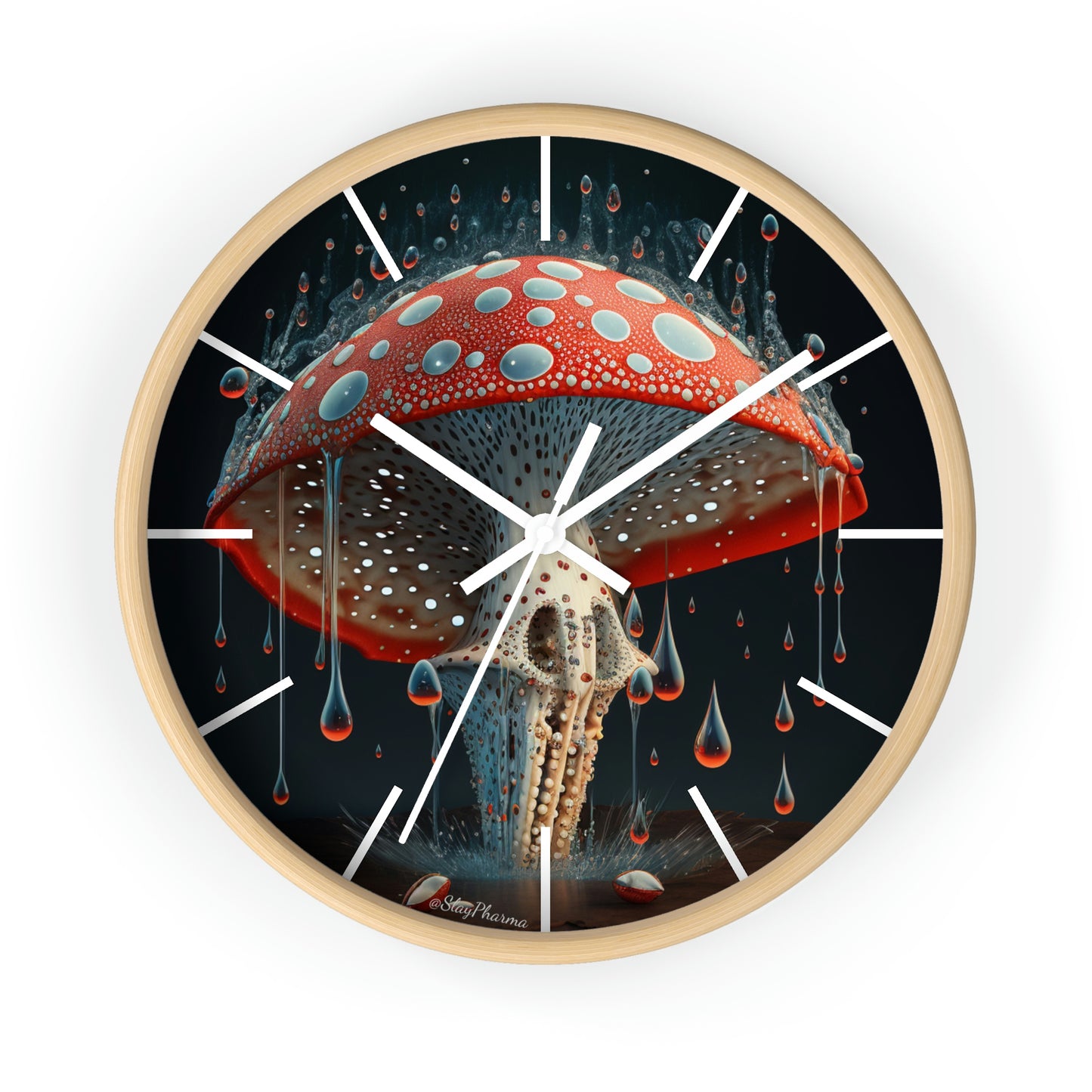 Amanita Dreams Wall Clock #2 w/ lines