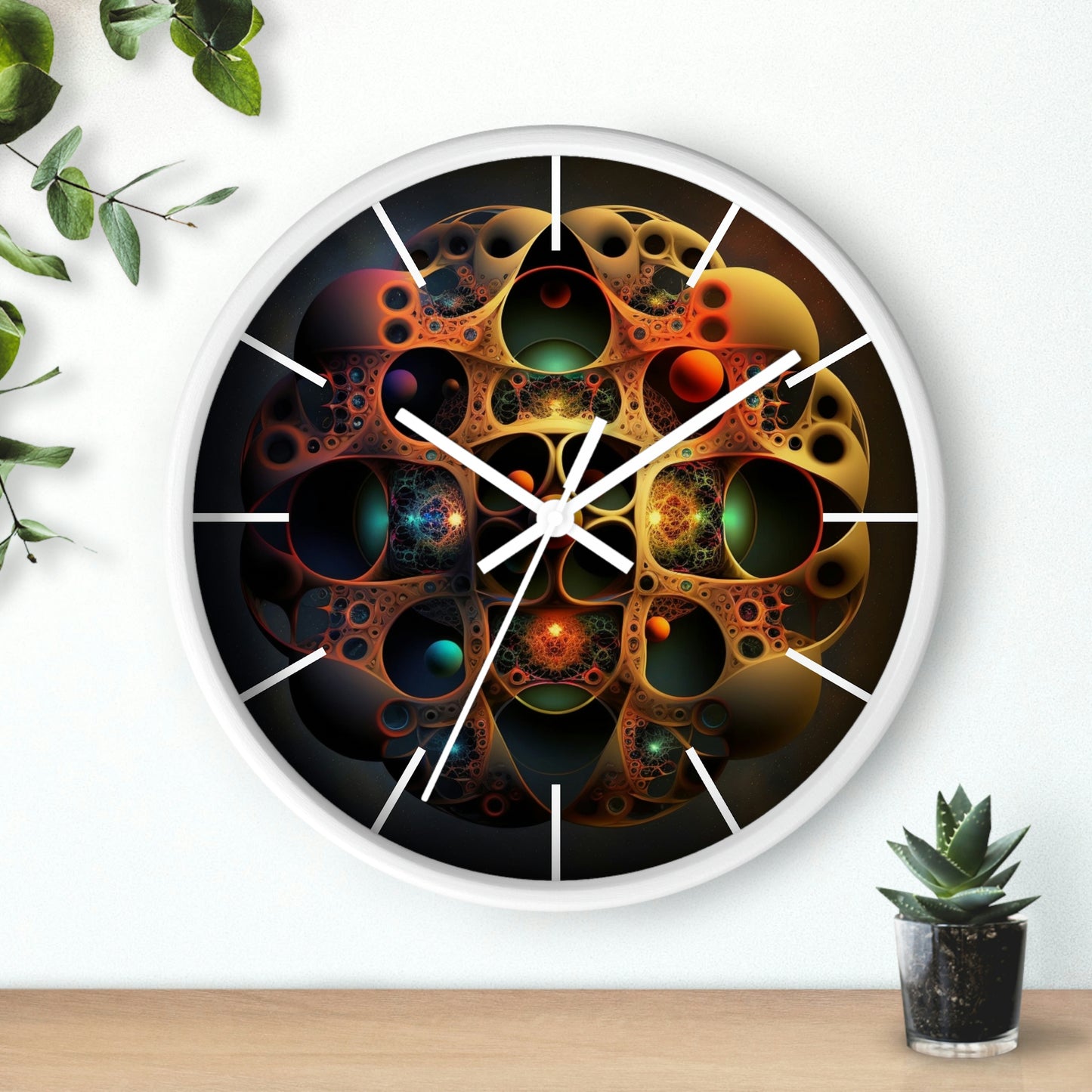 Geometric Wall Clock #4 w/ lines