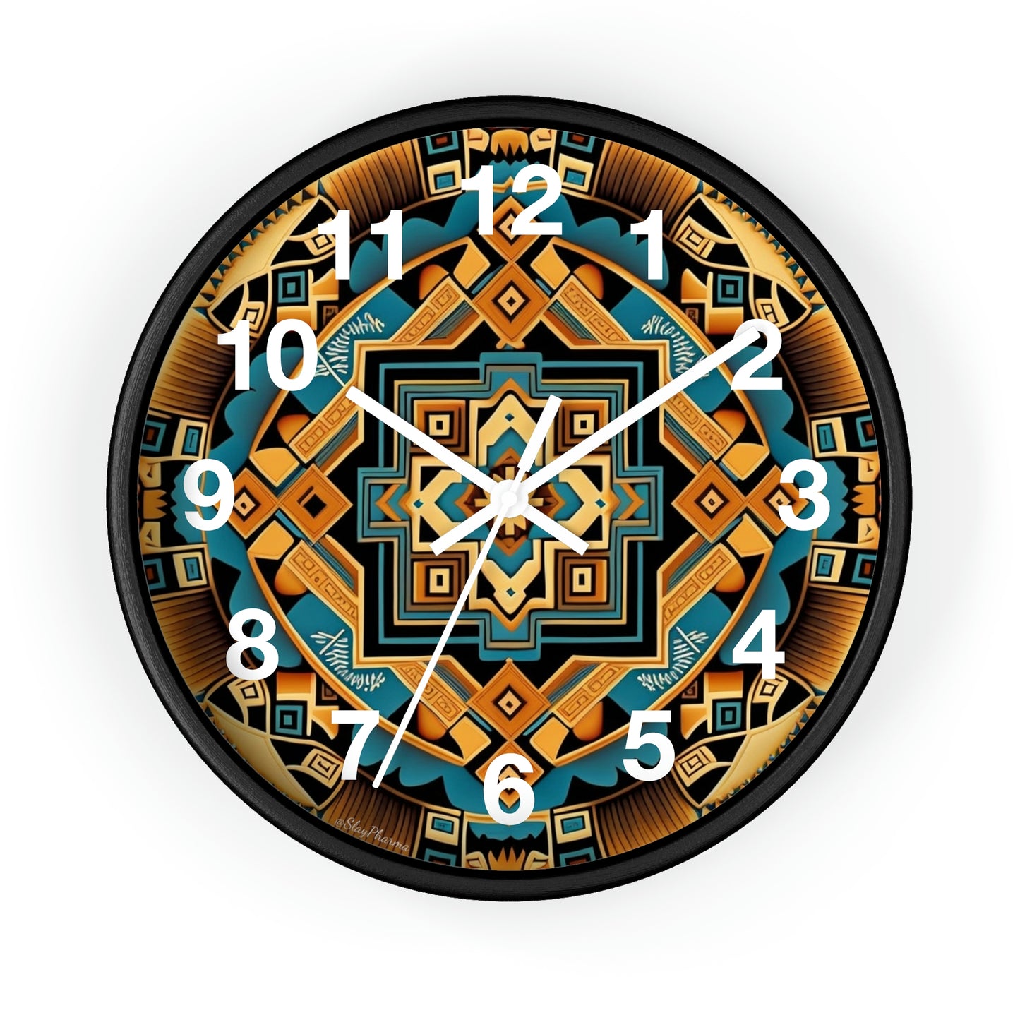 Native American pattern Wall Clock #3 w/ numbers