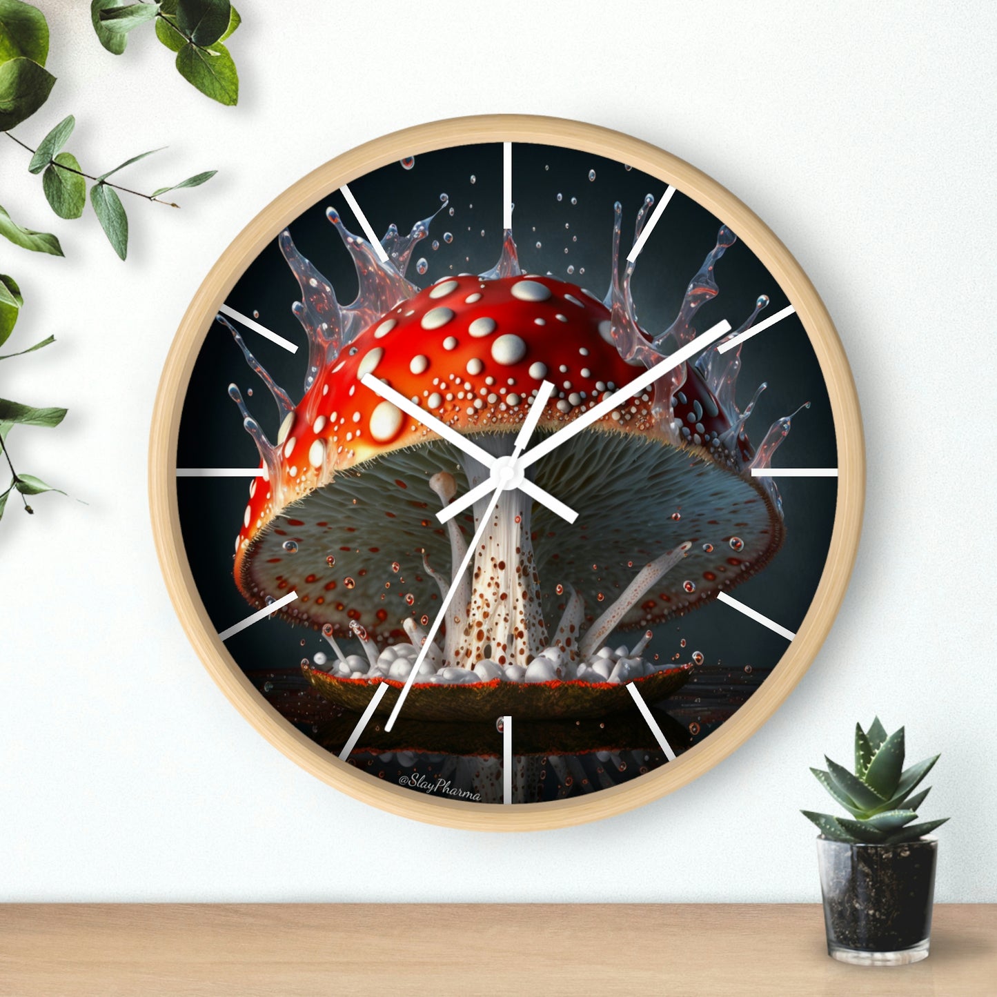 Amanita Dreams Wall Clock #3 w/ lines