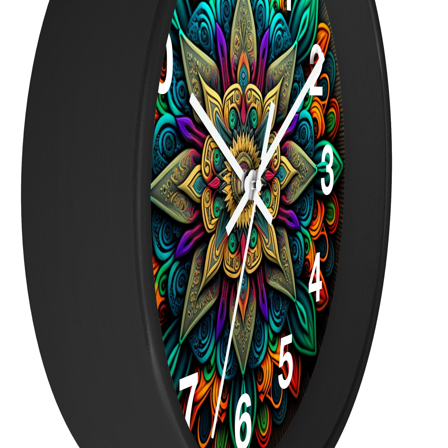 Mandala pattern Wall Clock #2 w/ numbers