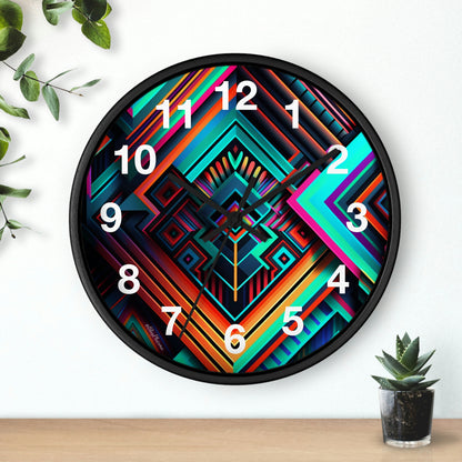 Geometric Wall Clock #1 w/ numbers