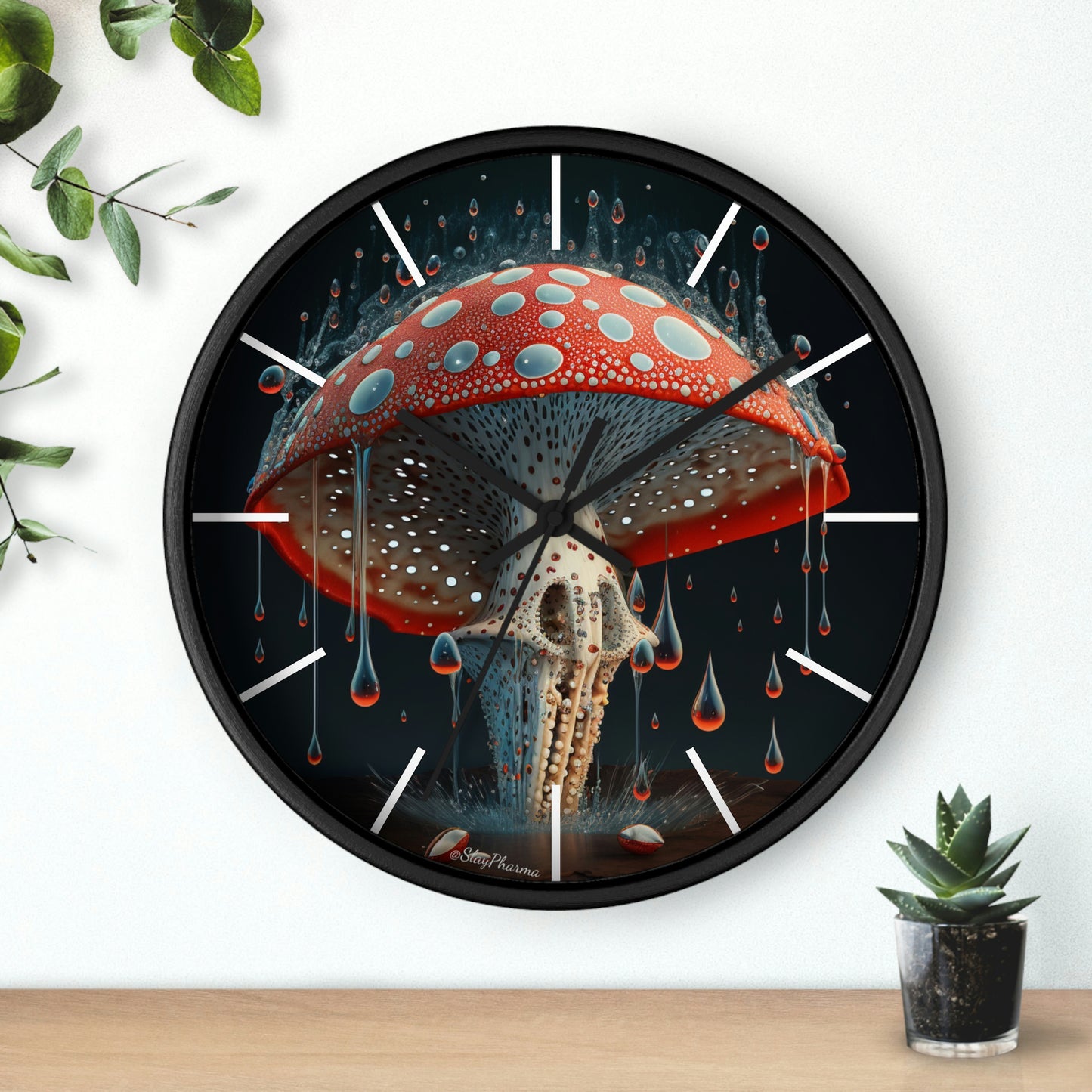 Amanita Dreams Wall Clock #2 w/ lines