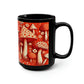 Mushroom Pattern Mug #9, 15oz