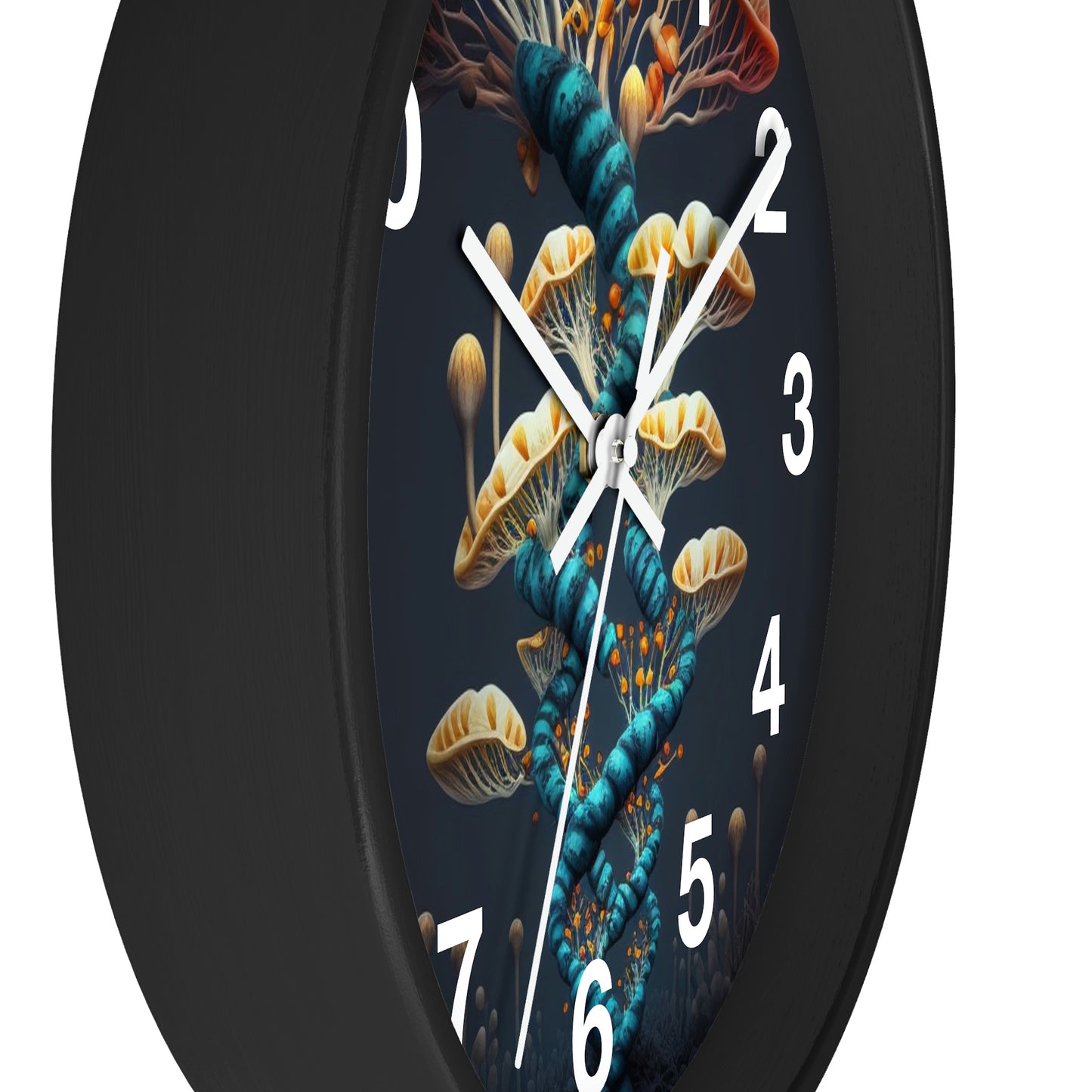 Infinite Mushroom DNA Wall Clock w/ numbers