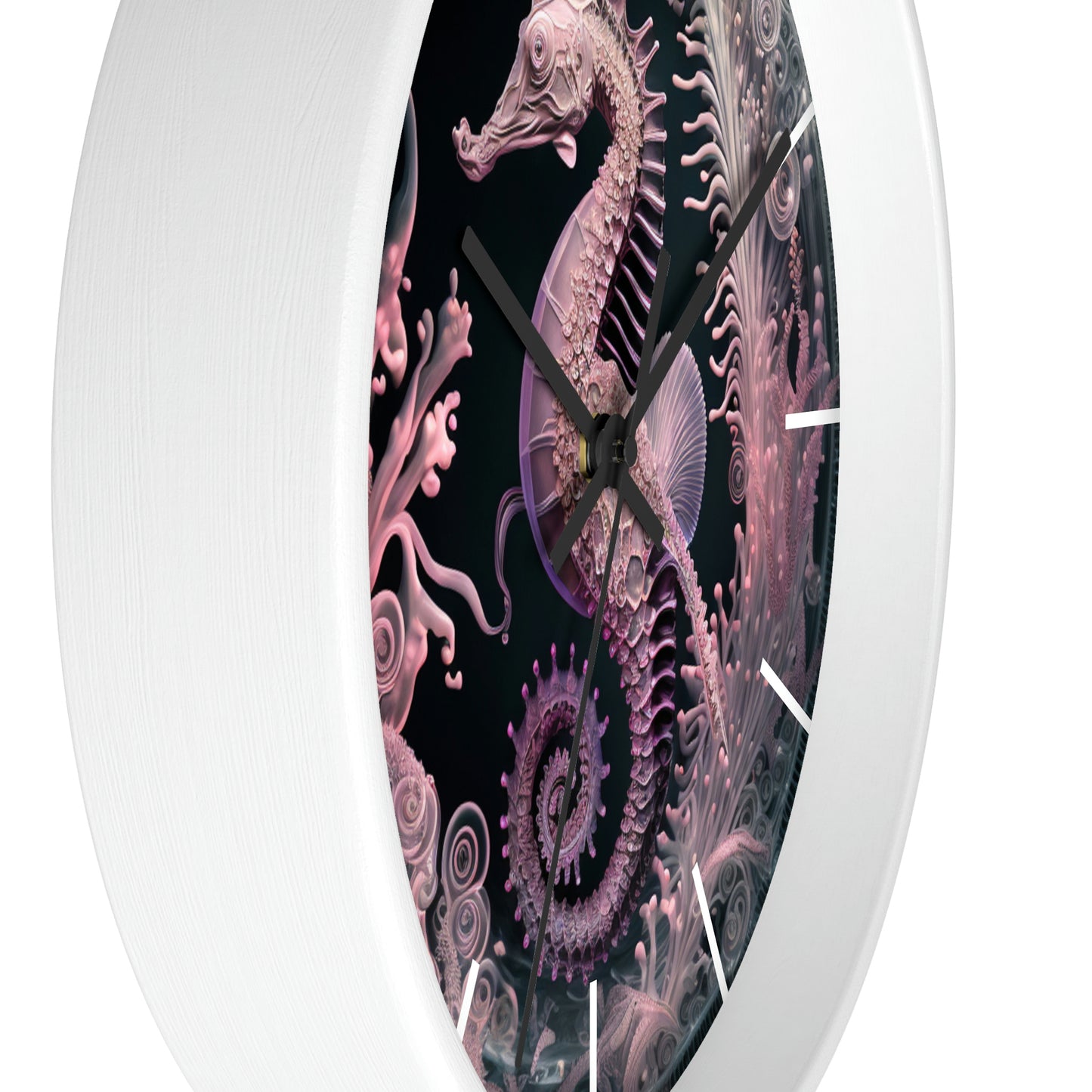 3D Seahorse Wall Clock w/ lines