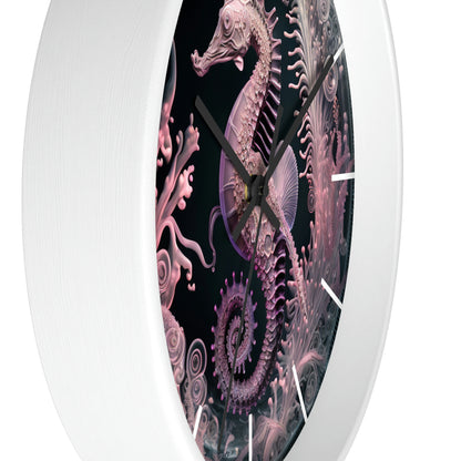 3D Seahorse Wall Clock w/ lines
