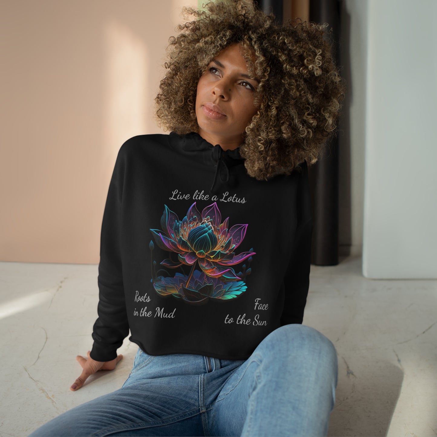 Live Like a Lotus Life Crop Hoodie