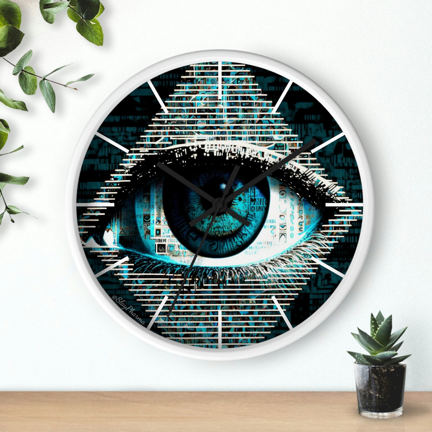 All Seeing Eye Wall Clock #2 w/ lines