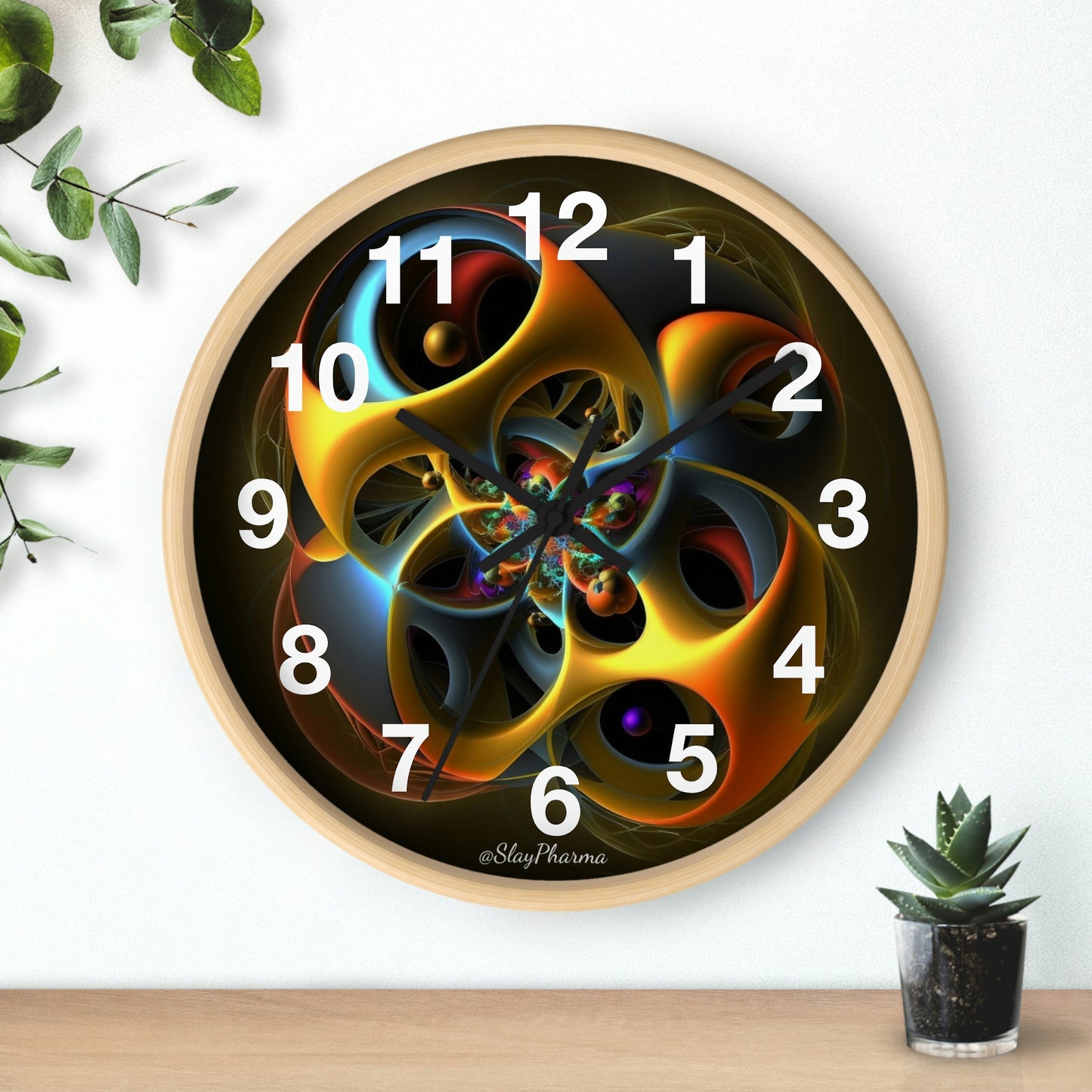 Geometric Wall Clock #5 w/ numbers