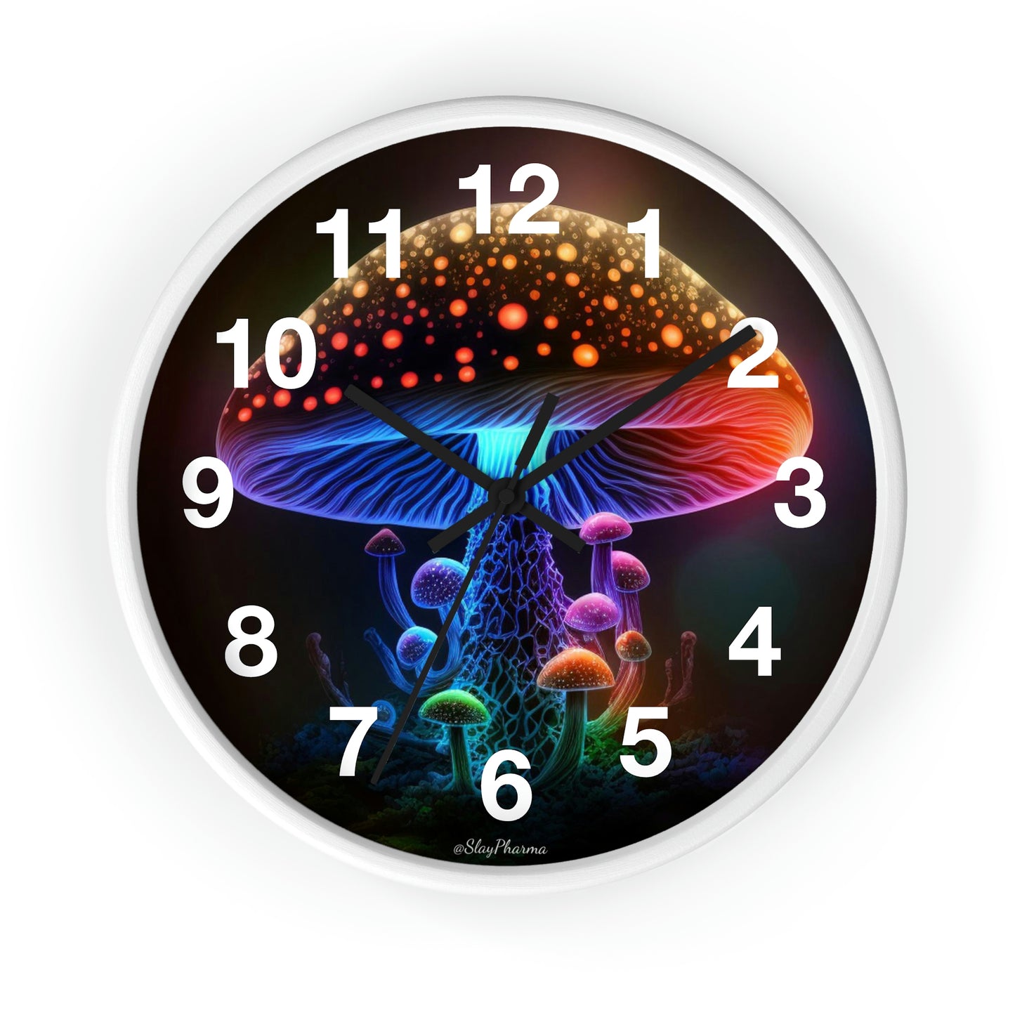 Glowing Mushroom Wall Clock w/ numbers