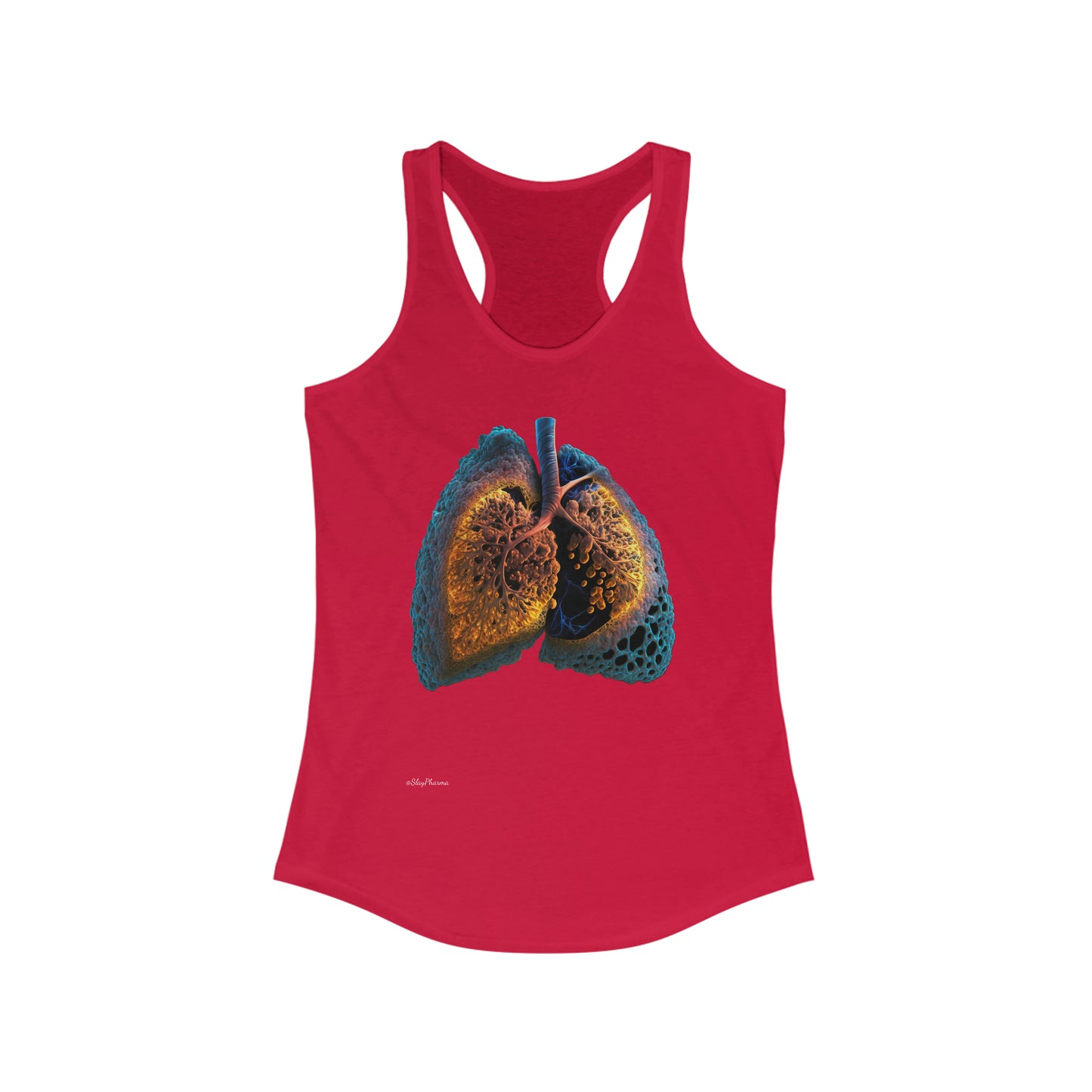 "Just Breathe" Atomic Lungs Women's Ideal Racerback Tank