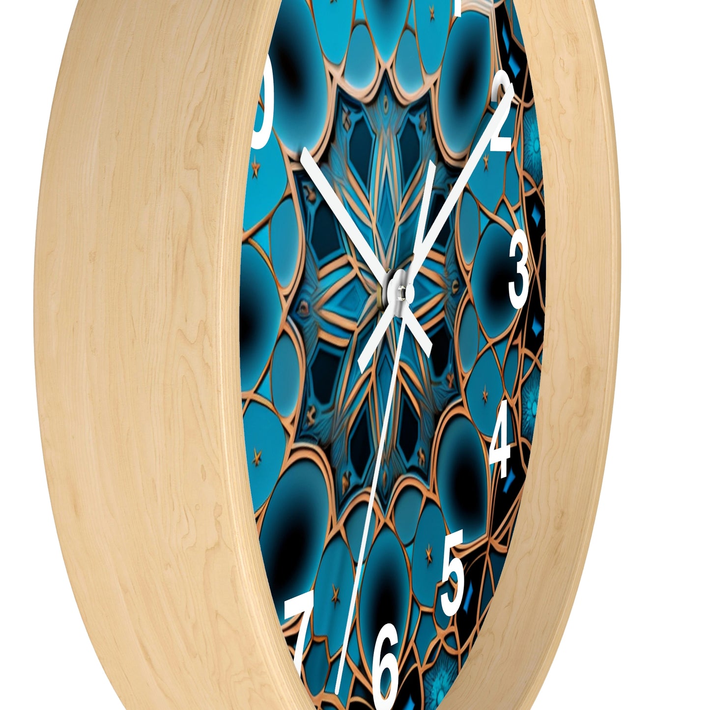 Muqarnas pattern Wall Clock #2 w/ numbers