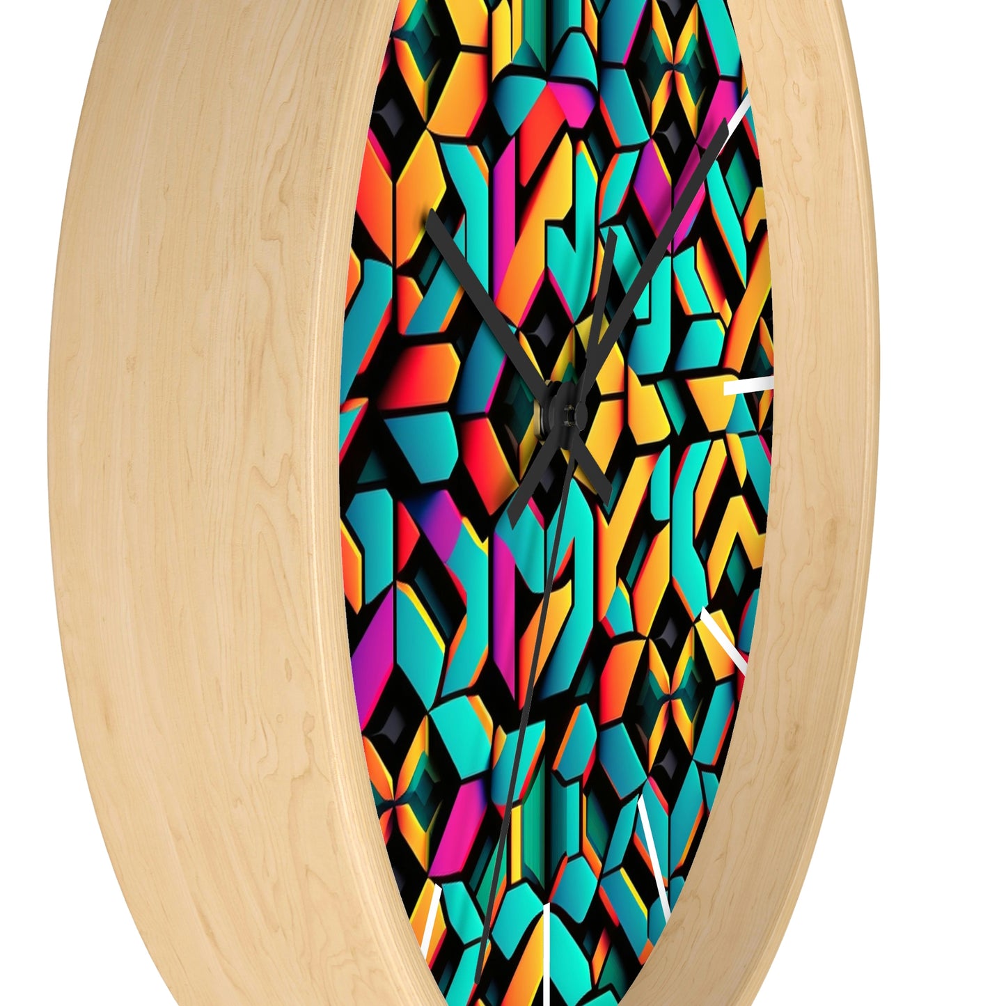 Geometric Wall Clock #2 w/ lines