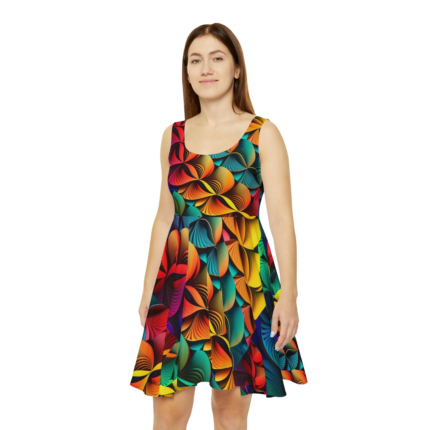 Rainbow Pattern Women's Skater Dress