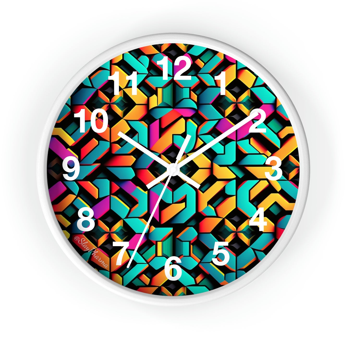 Geometric Wall Clock #2 w/ numbers