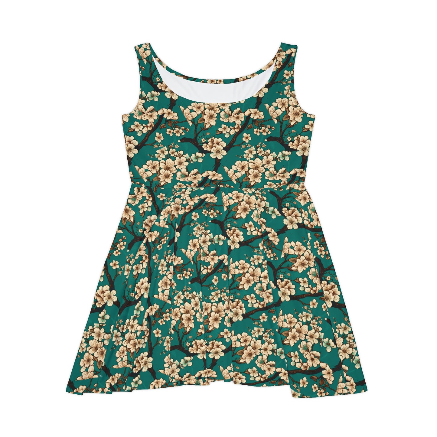 Cherry Blossom Floral Pattern Women's Skater Dress #23