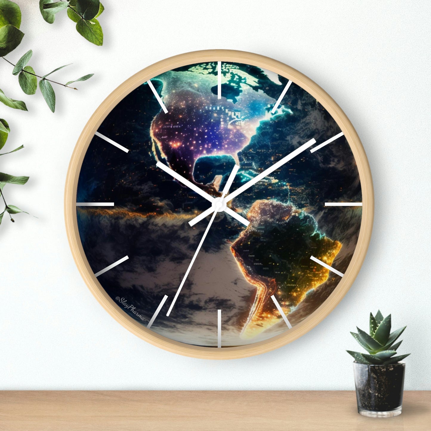 Late Night Glow Wall Clock w/ lines