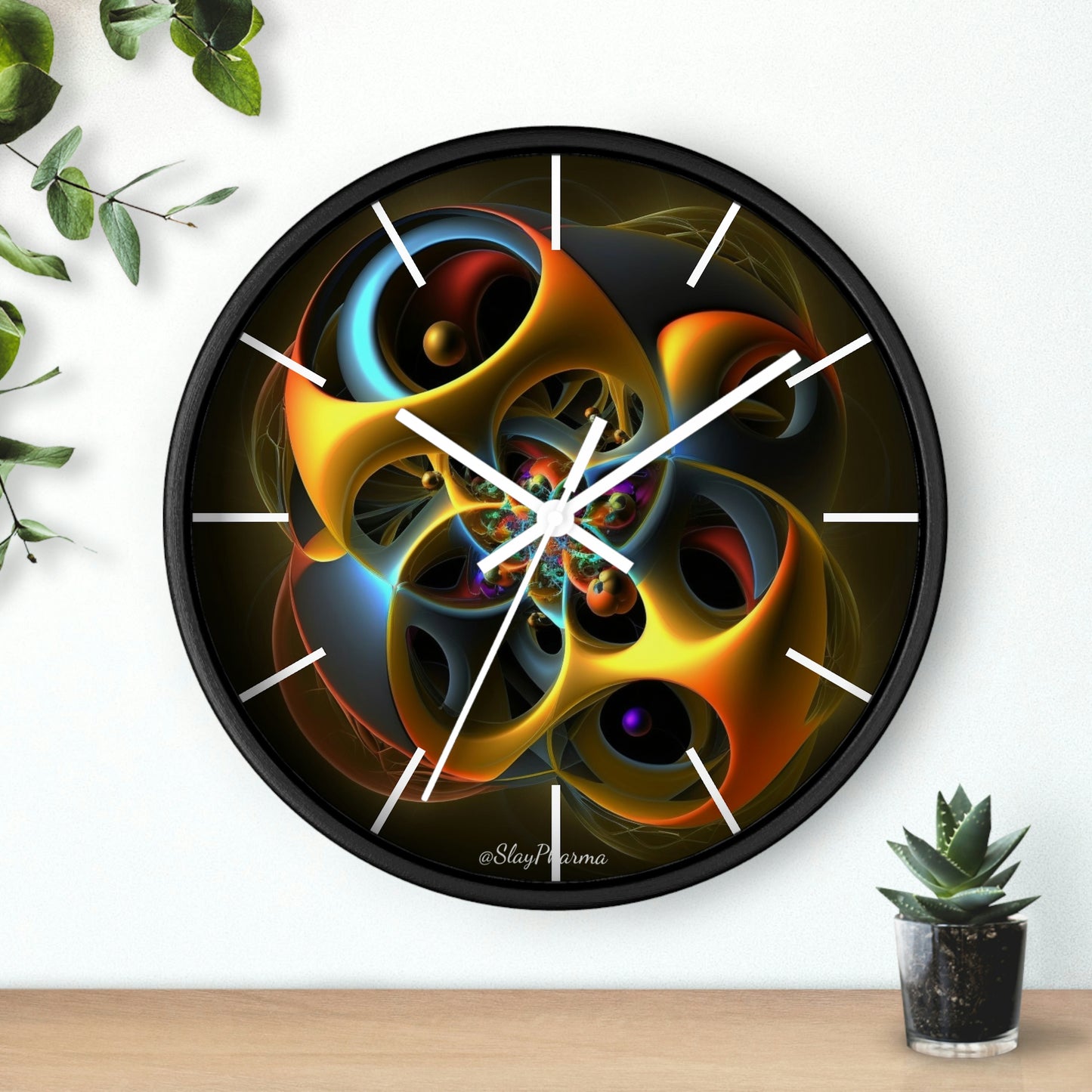 Geometric Wall Clock #5 w/ lines