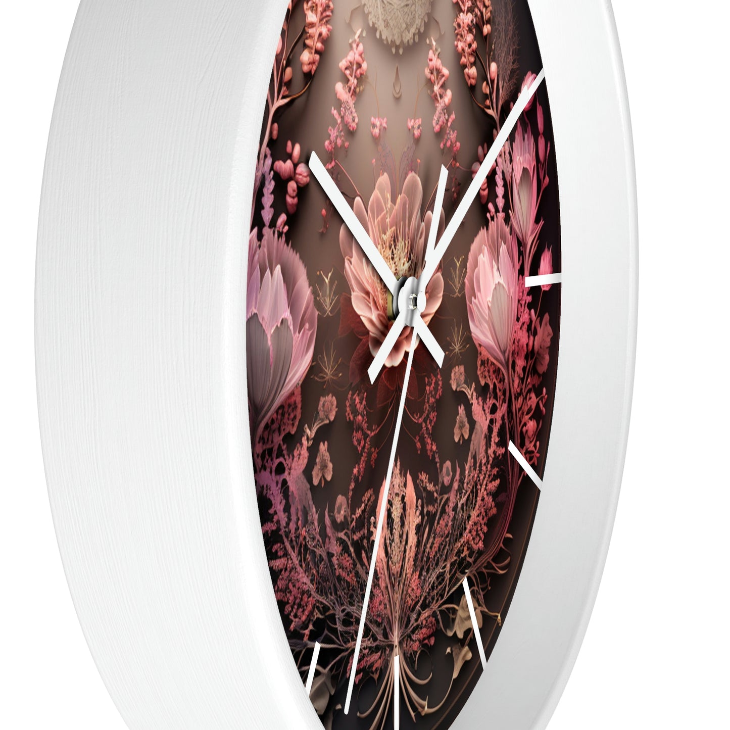 3D Flowers Wall Clock w/ lines