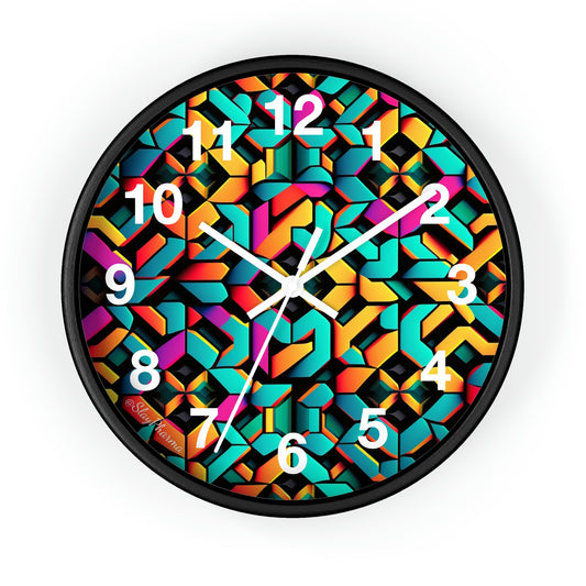 Geometric Wall Clock #2 w/ numbers