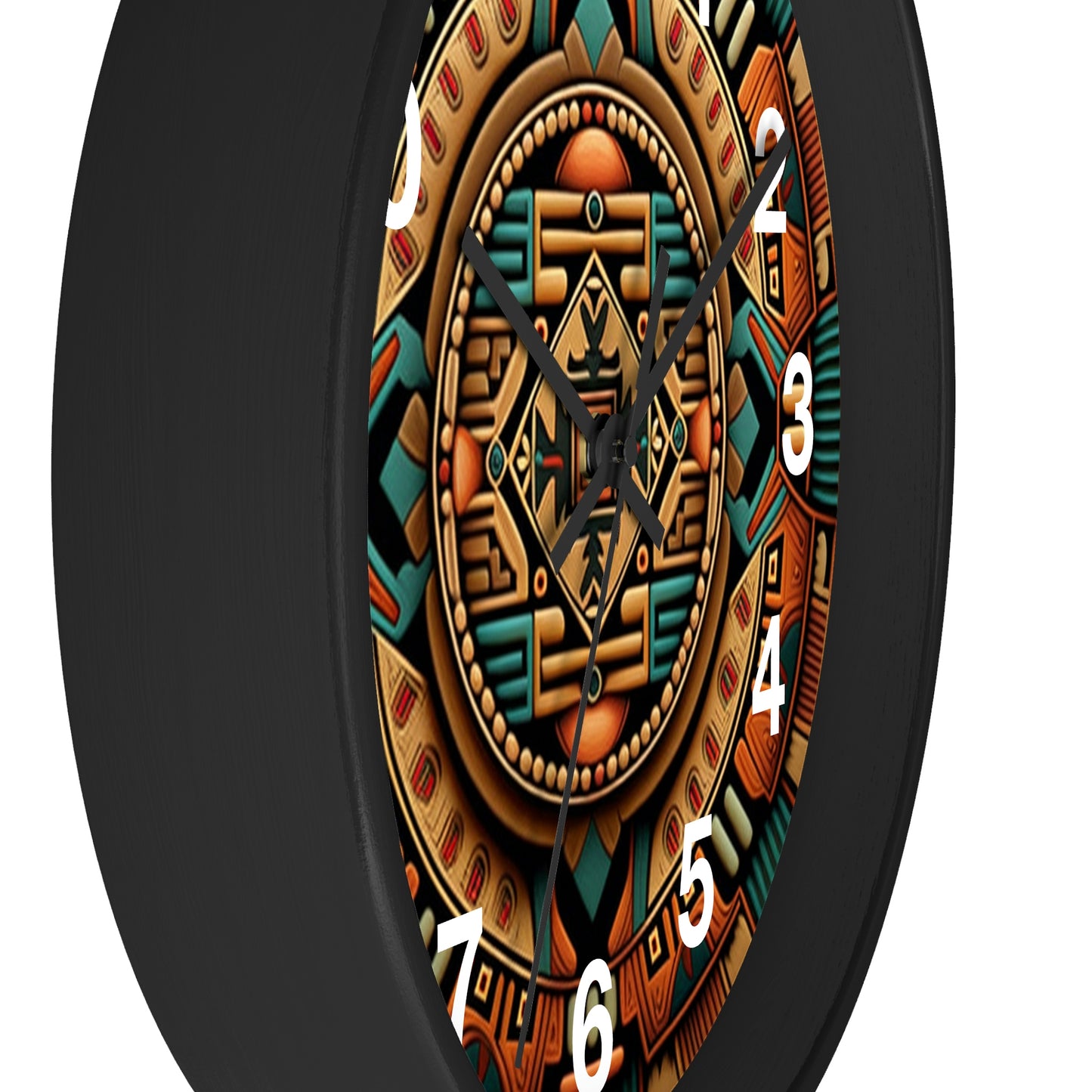 Native American pattern Wall Clock #2 w/ numbers