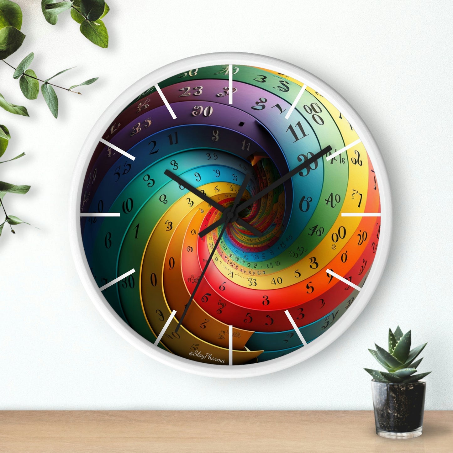 Timeless Impossible Spiral Wall Clock #1 w/ lines