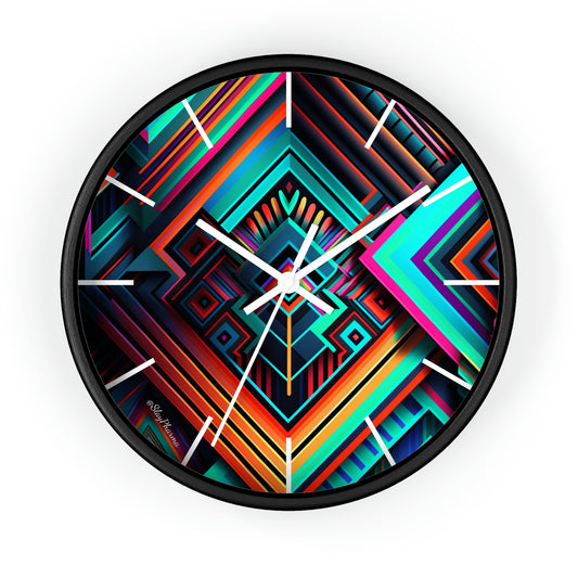 Geometric Wall Clock #1 w/ lines