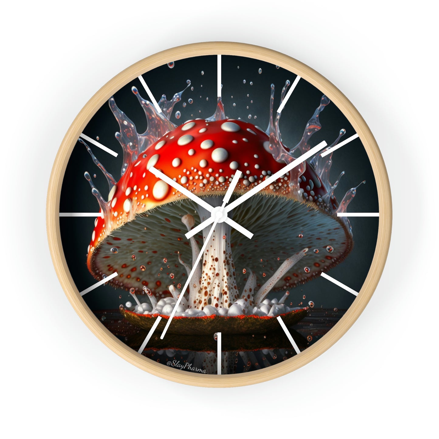 Amanita Dreams Wall Clock #3 w/ lines