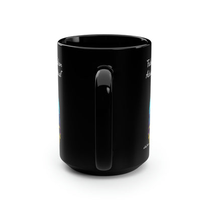 "Falcon Actual" Blue Falcon Black Mug, 15oz
