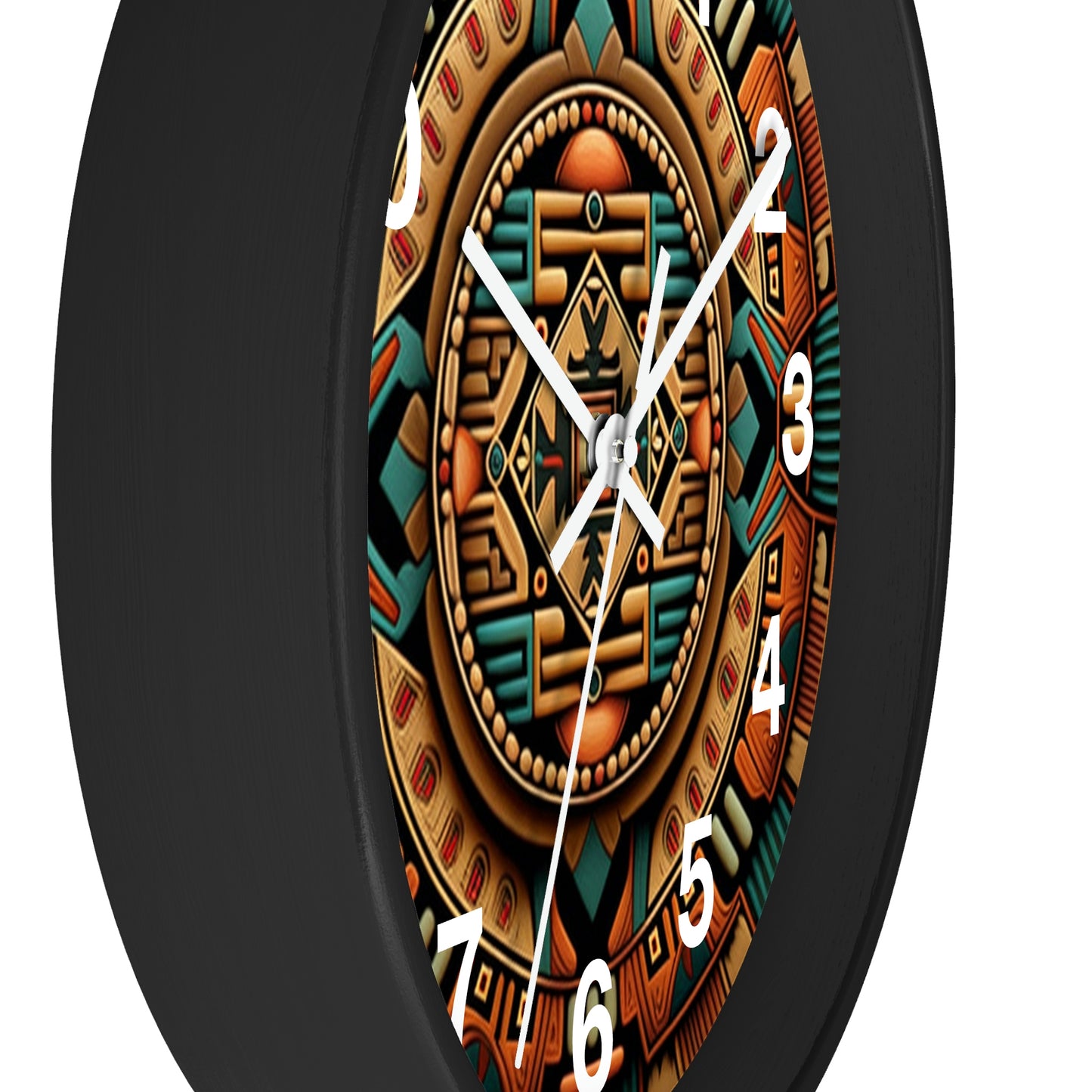 Native American pattern Wall Clock #2 w/ numbers