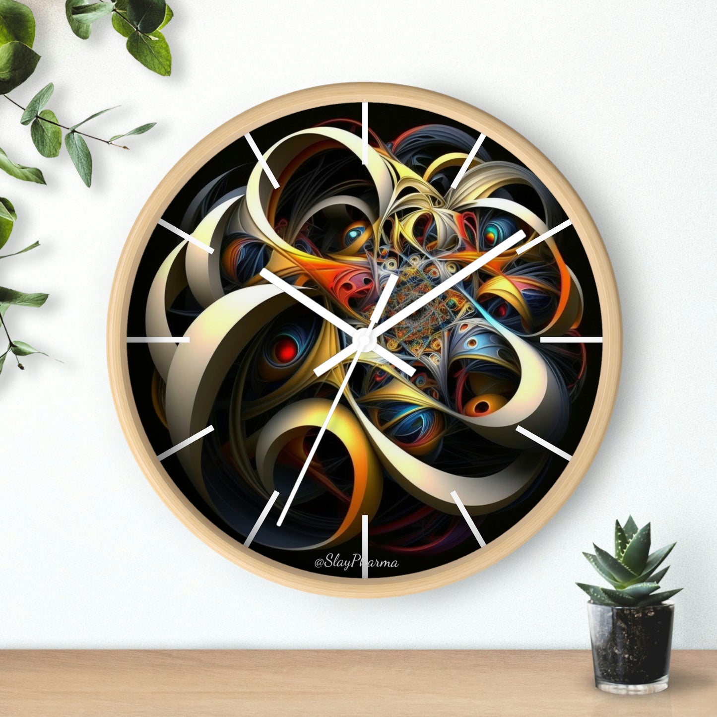 Geometric Wall Clock #6 w/ lines