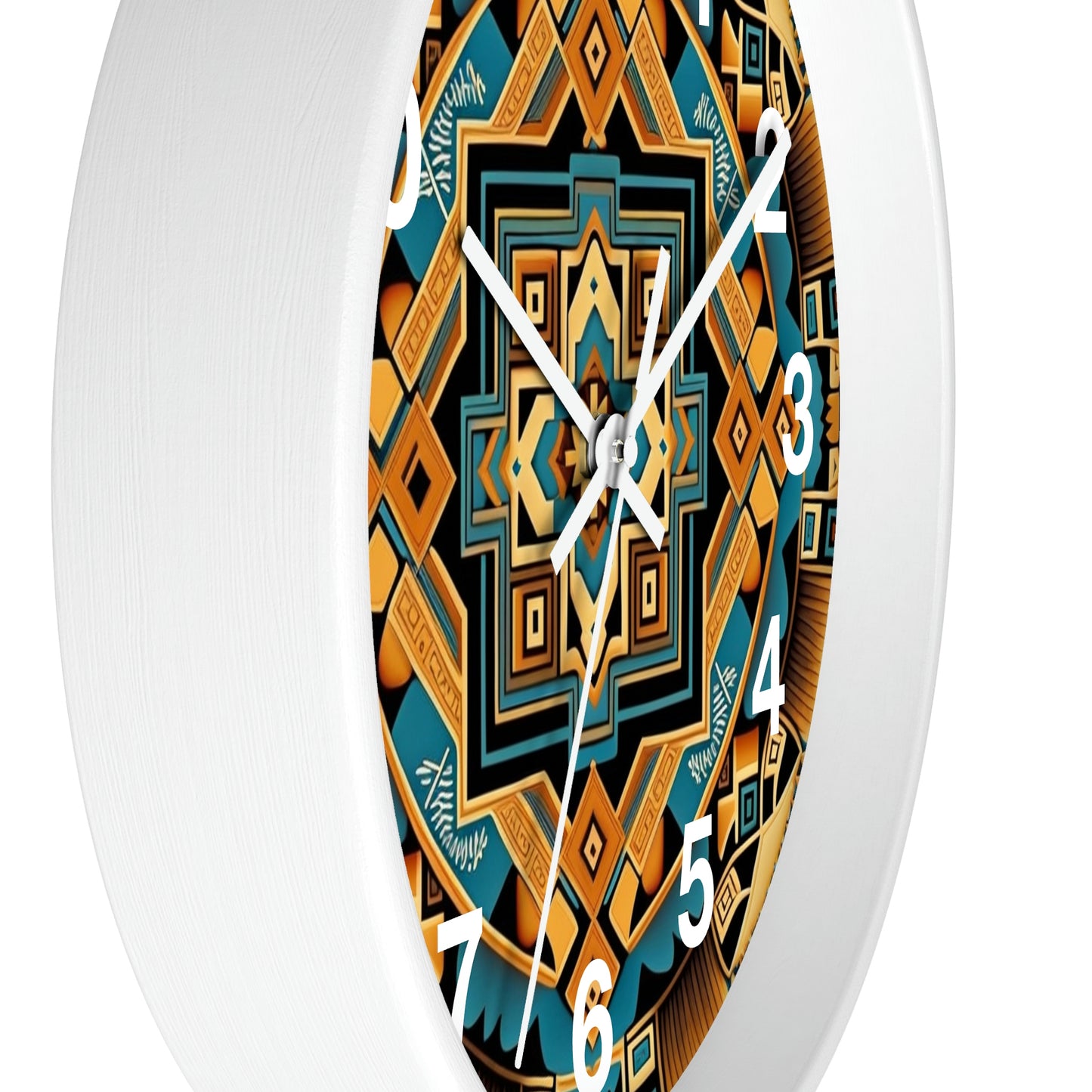 Native American pattern Wall Clock #3 w/ numbers