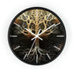 Mycelium Tree Roots Wall Clock w/ lines