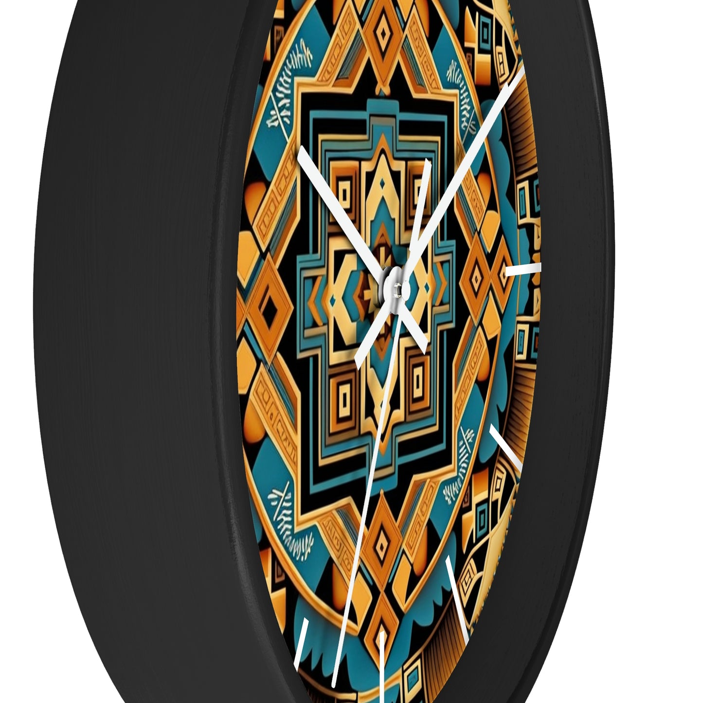 Native American pattern Wall Clock #3 w/ lines