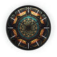 Geometric Congruence Masonic Wall Clock w/ lines