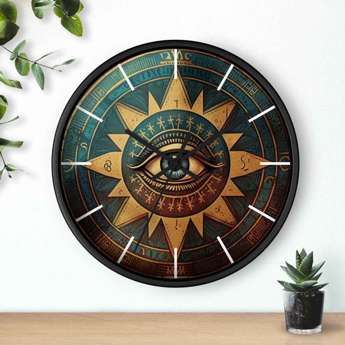 All Seeing Eye Masonic Wall Clock w/ lines