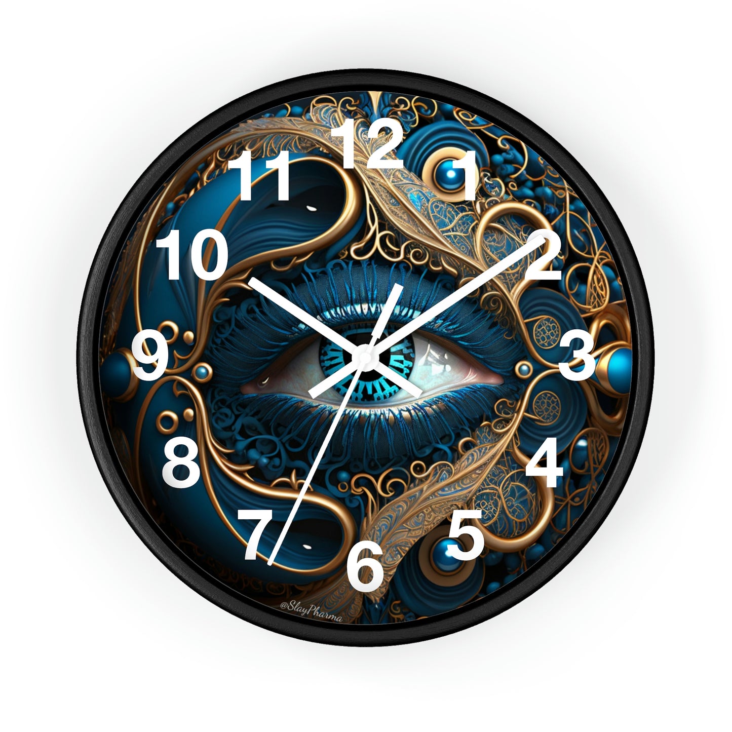 Peacock Dreamer Wall Clock #2 w/ numbers