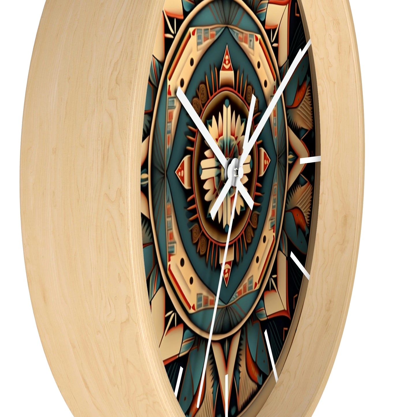 Native American pattern Wall Clock #1w/ lines